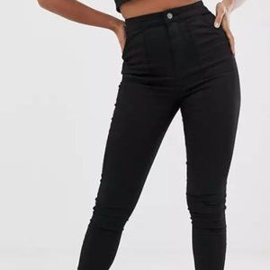 ASOS DESIGN ankle length stretch skinny pants in black